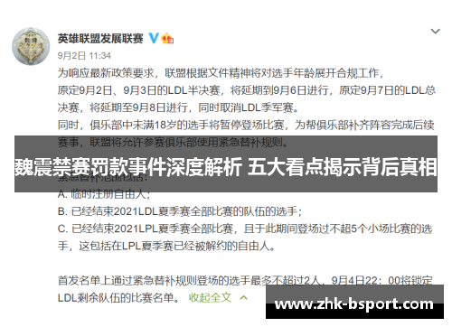 魏震禁赛罚款事件深度解析 五大看点揭示背后真相